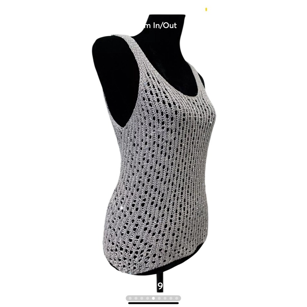 Eileen Fisher Open Knit Sequin Sleeveless Sweater Women's‎ Size XS - Picture 5 of 9